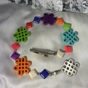 Colorful Hair Clip /Cllip Om  with Geometric Design